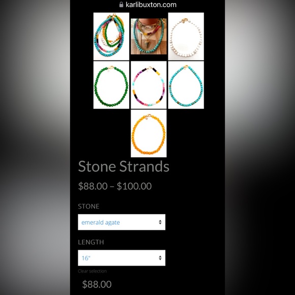 KARLI BUXTON $88 Stone Strand Necklace Emerald Gate NWT - Picture 6 of 6